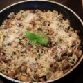 Pestorijst met champignons en courgette