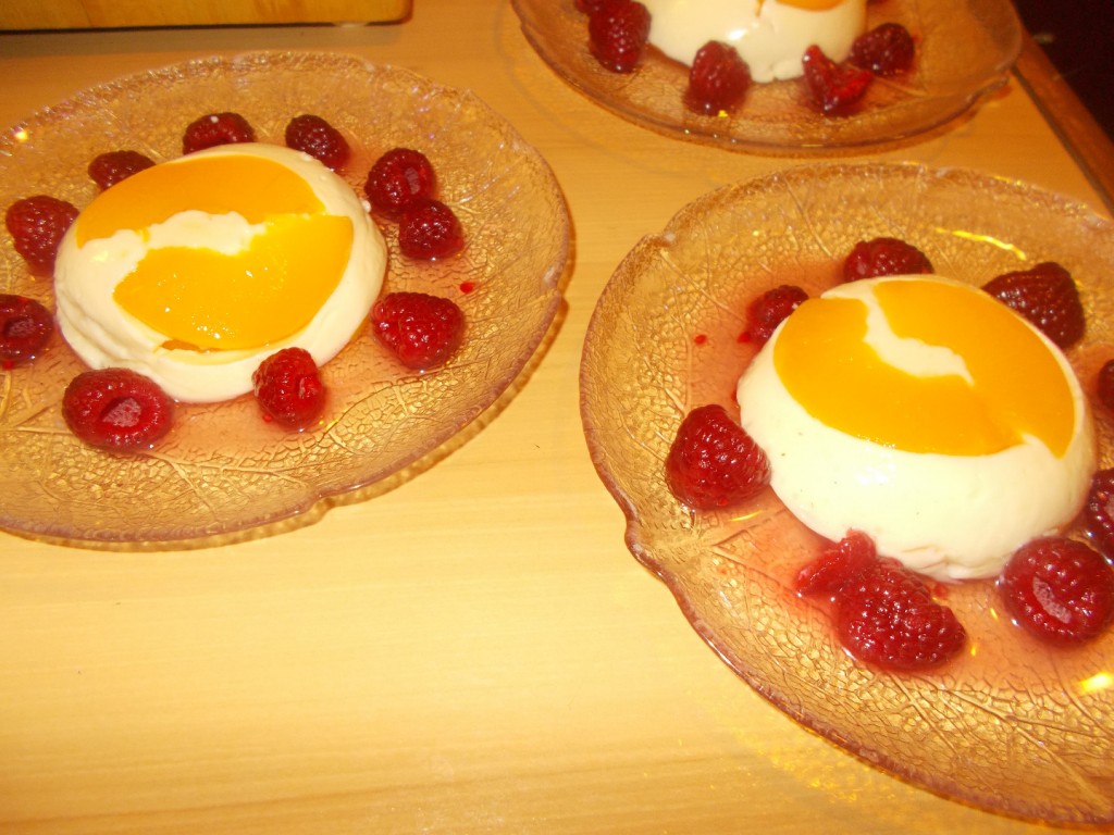 Vanillepudding a la Melba