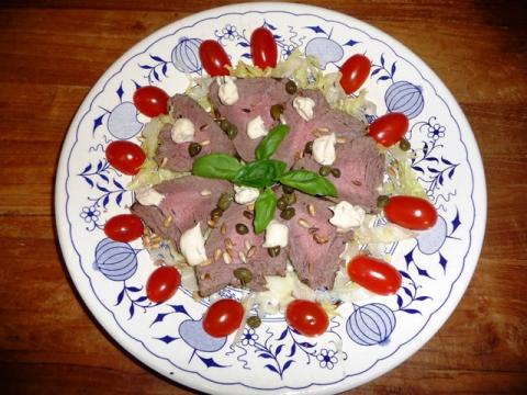 Rosbief carpaccio met truffelmayonaise
