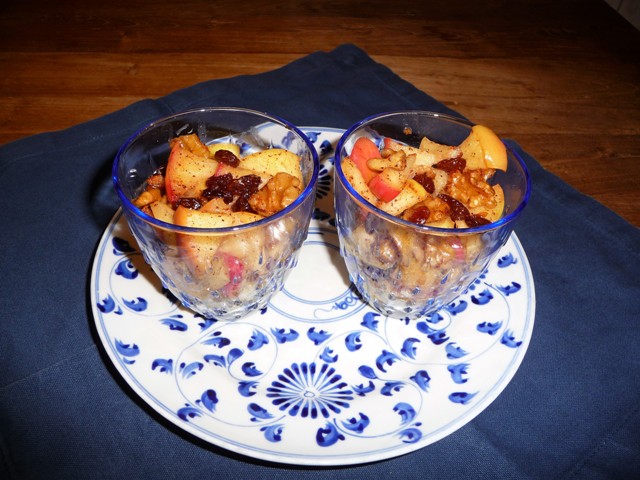 Appel crumble met speculaaskruiden en pepernoten