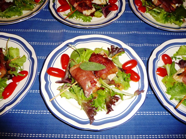 Kabeljauw saltimbocca