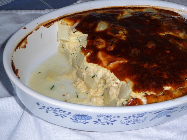 Asperges gegratineerd met geitenkaas