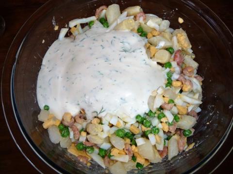 Pastasalade met prei en ham