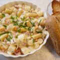 Asperge salade met ham en ei.