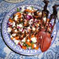 Salade met geroosterde pompoen, linzen en feta