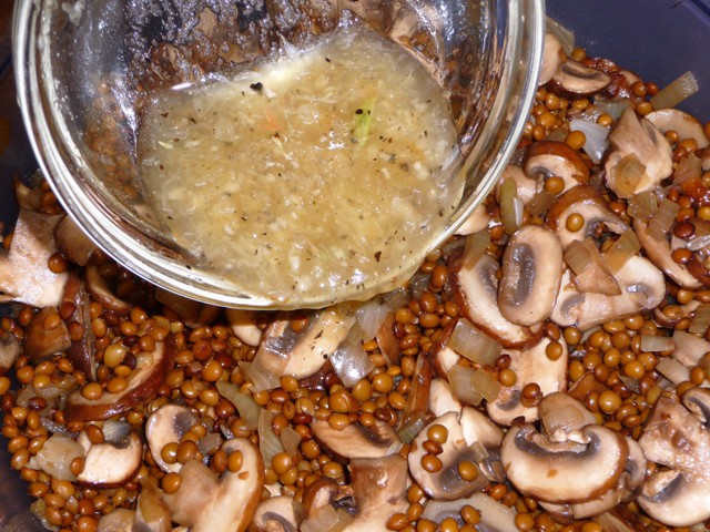 Linzensalade met champignons (Čočkový salát se žampiony)