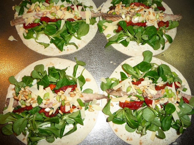 Wraps met gerookte makreel (of zalm)