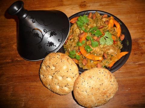 Tajine met kip en pompoen