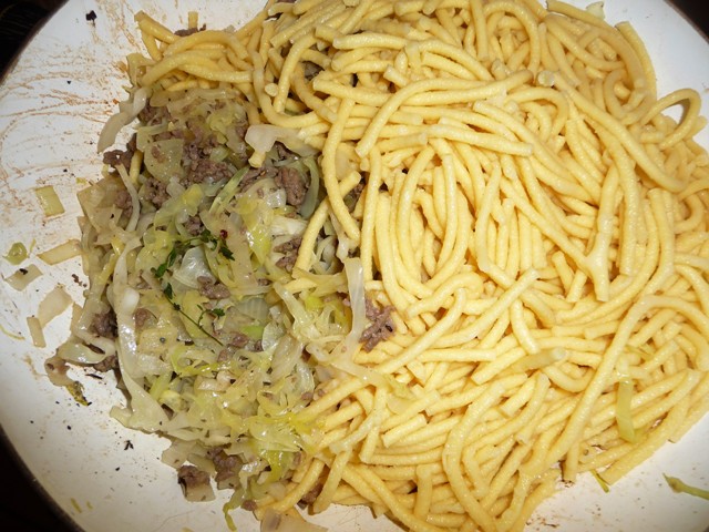 Poolse pasta met kool (Lazanki z Kapusta)