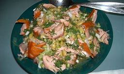 Flageolets met warm gerookte zalm en creme fraiche