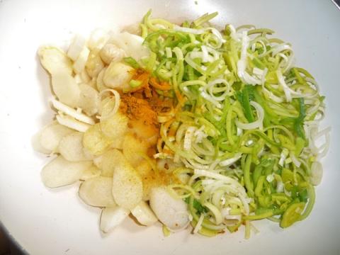 Gewokte asperges met prei