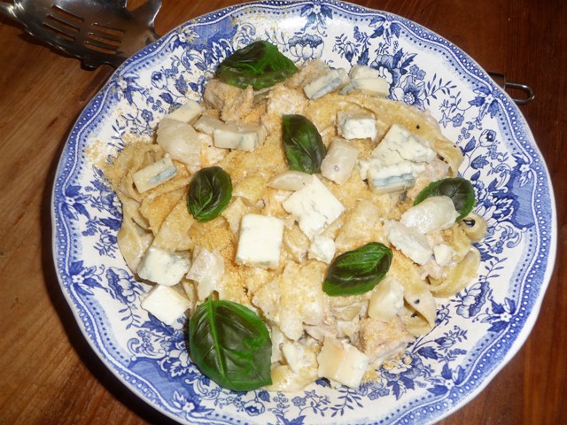 Pasta met kip en asperges