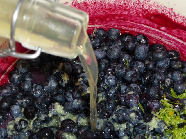 Blauwe bessenjam met limoen en limoncello