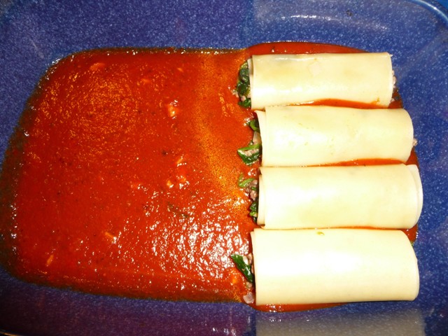 Cannelloni met gehakt en spinazie