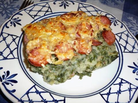 Boerenkool ovenschotel met worst