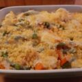 Aardappel groentegratin met baconreepjes