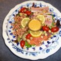 Trio van vis met zalm, paling en Hollandse garnalen