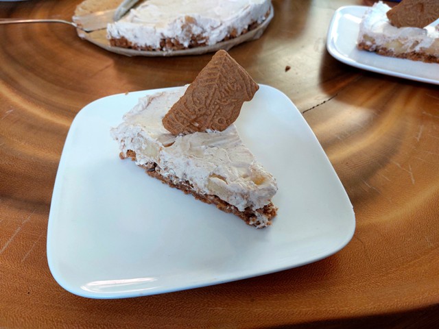 Mascarpone appeltaart met koekjesbodem