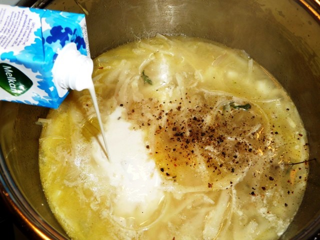 Pot-au-feu met asperges, erwtjes en chorizo