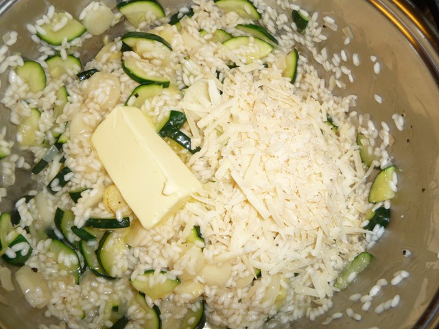 Risotto met asperges, courgette en (zalm)forel