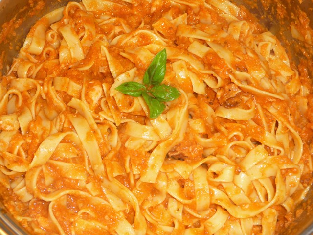 Pasta met gerookte (zalm)forel van Gordon Ramsay