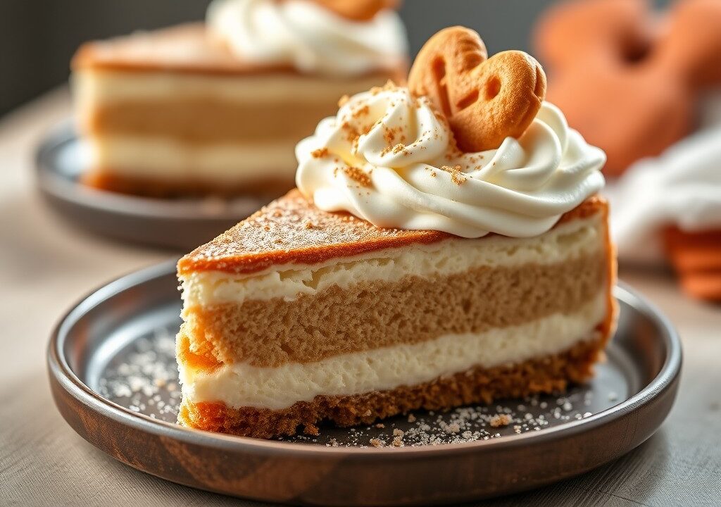 Stroopwafel cheesecake, AI-gegenereerde illustratie