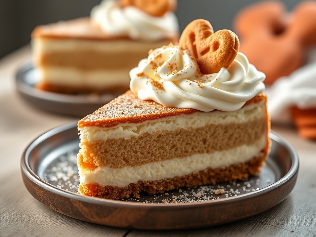 Stroopwafel cheesecake, AI-gegenereerde illustratie