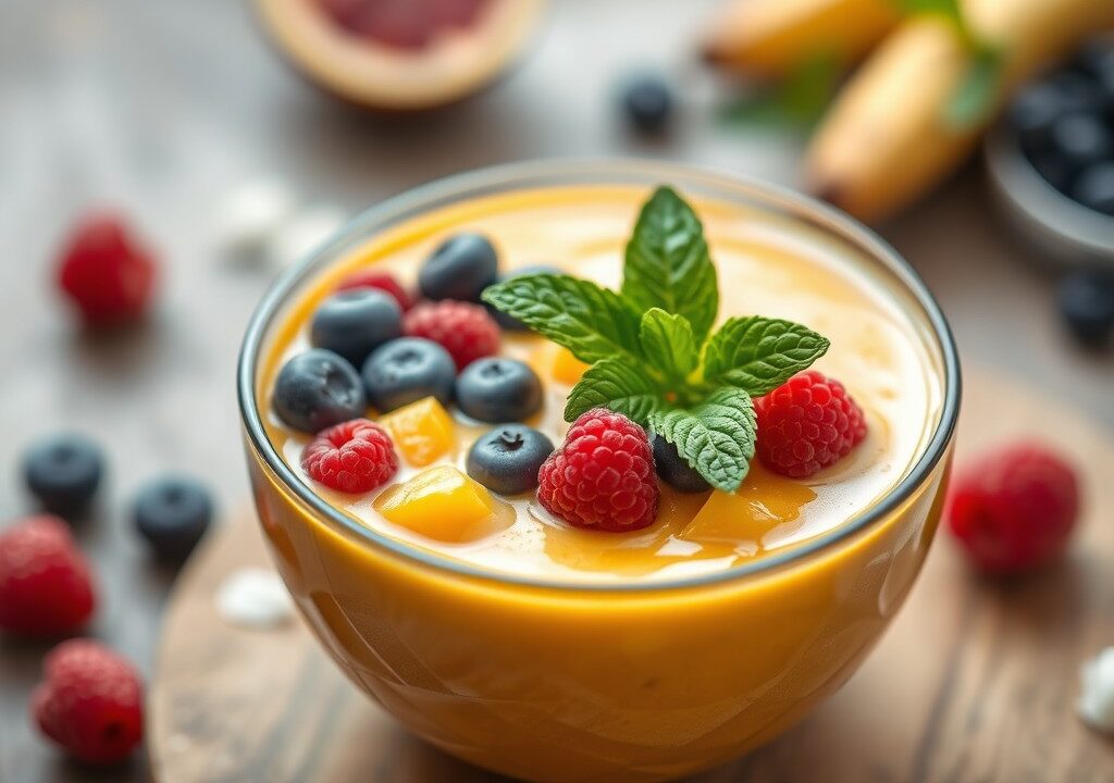 Smoothie bowl, AI-gegenereerde illustratie