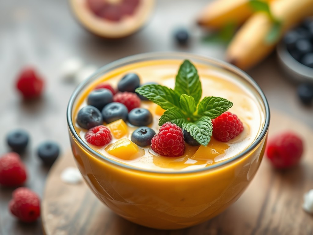 Smoothie bowl, AI-gegenereerde illustratie