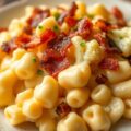 Smeuïge mac and cheese met bloemkoolroosjes
