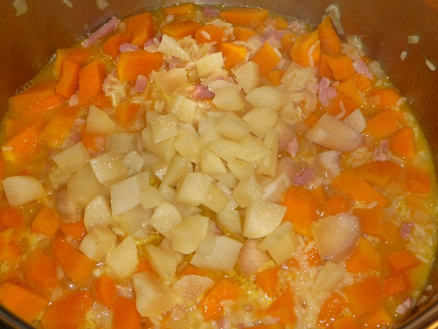 Risotto met pompoen en yacon