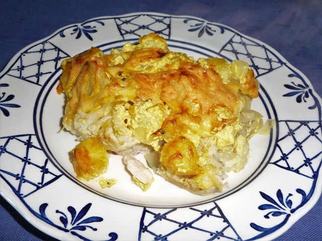 Bloemkool ovenschotel met krieltjes en kipfilet