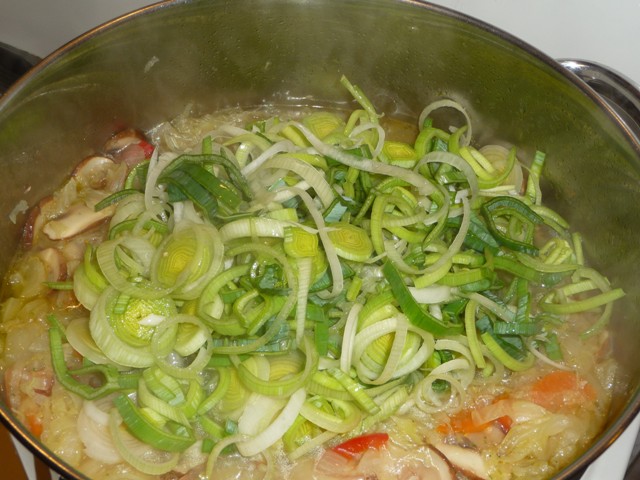Kippen/groentesoep met Chinese kool