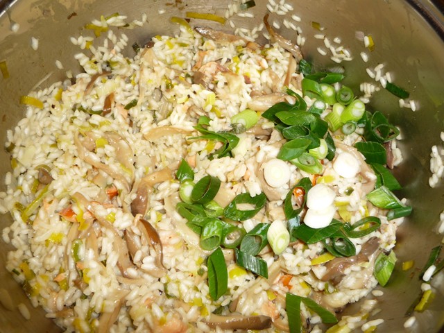 Risotto met oesterzwammen en zalm