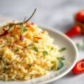 Risotto met crispy chili oil