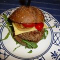 Hamburger van gehakt en oesterzwammen