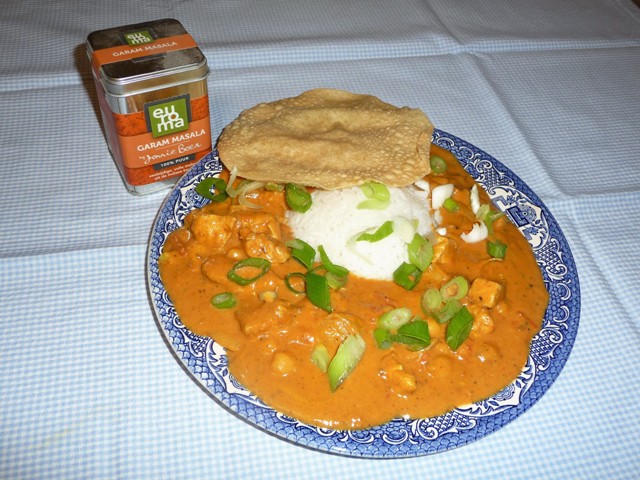 Romige Indiase kip curry met kikkererwten