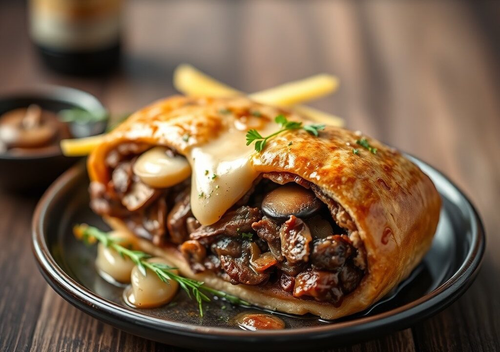 1 persoons beef wellington, AI-gegenereerde illustratie