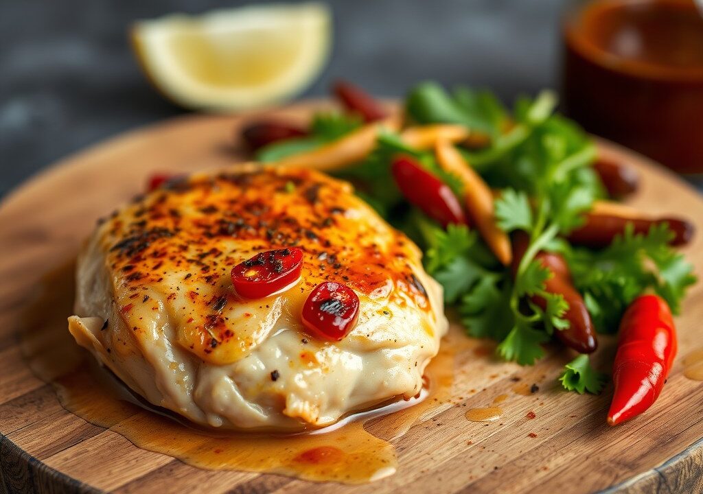 A – Klasse kip saté in marinade — AI-gegenereerde illustratie