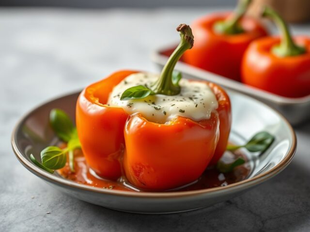 A – Klasse Paprika uit de oven — AI-gegenereerde illustratie