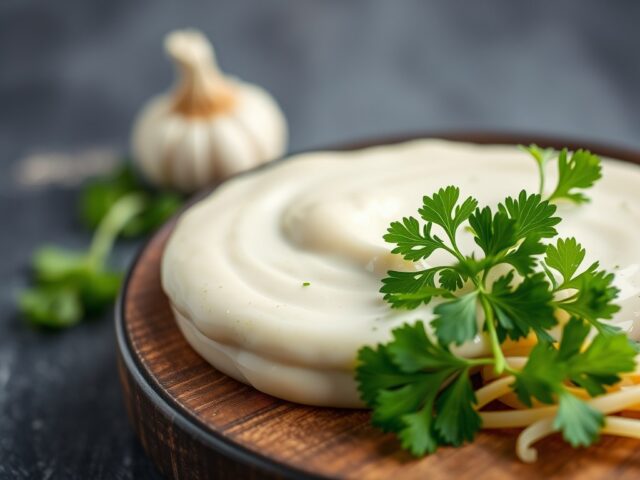 A-Klasse knoflook saus — AI-gegenereerde illustratie