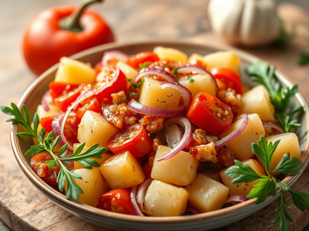 Aardappel- en groentepapillot, AI-gegenereerde illustratie