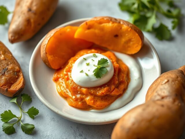 Aardappel met dip — AI-gegenereerde illustratie