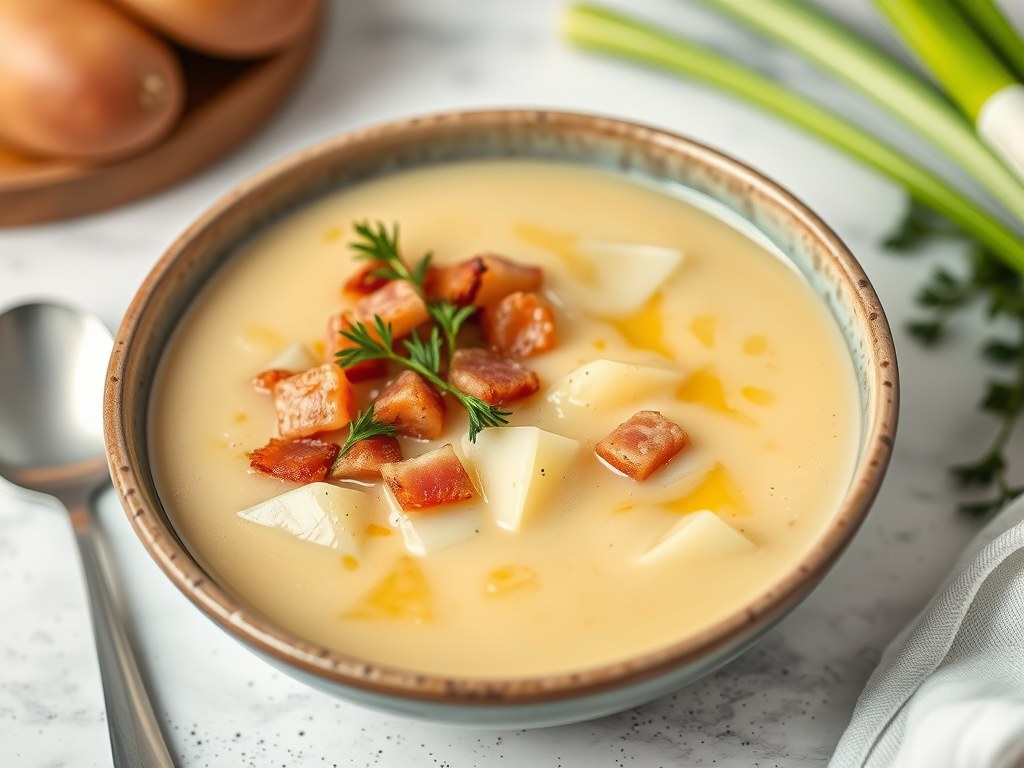 Aardappel-preisoep, AI-gegenereerde illustratie
