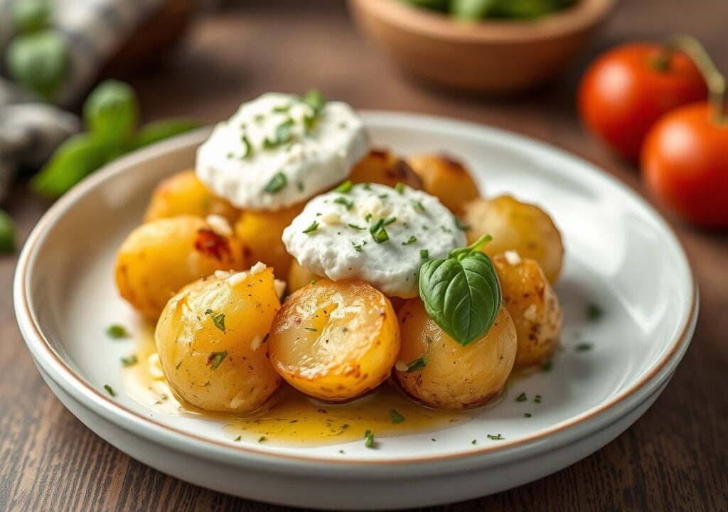 Aardappelen met kwark-geitenkaasvulling — AI-gegenereerde illustratie