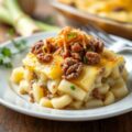 Aardappelgratin met rundgehakt en prei