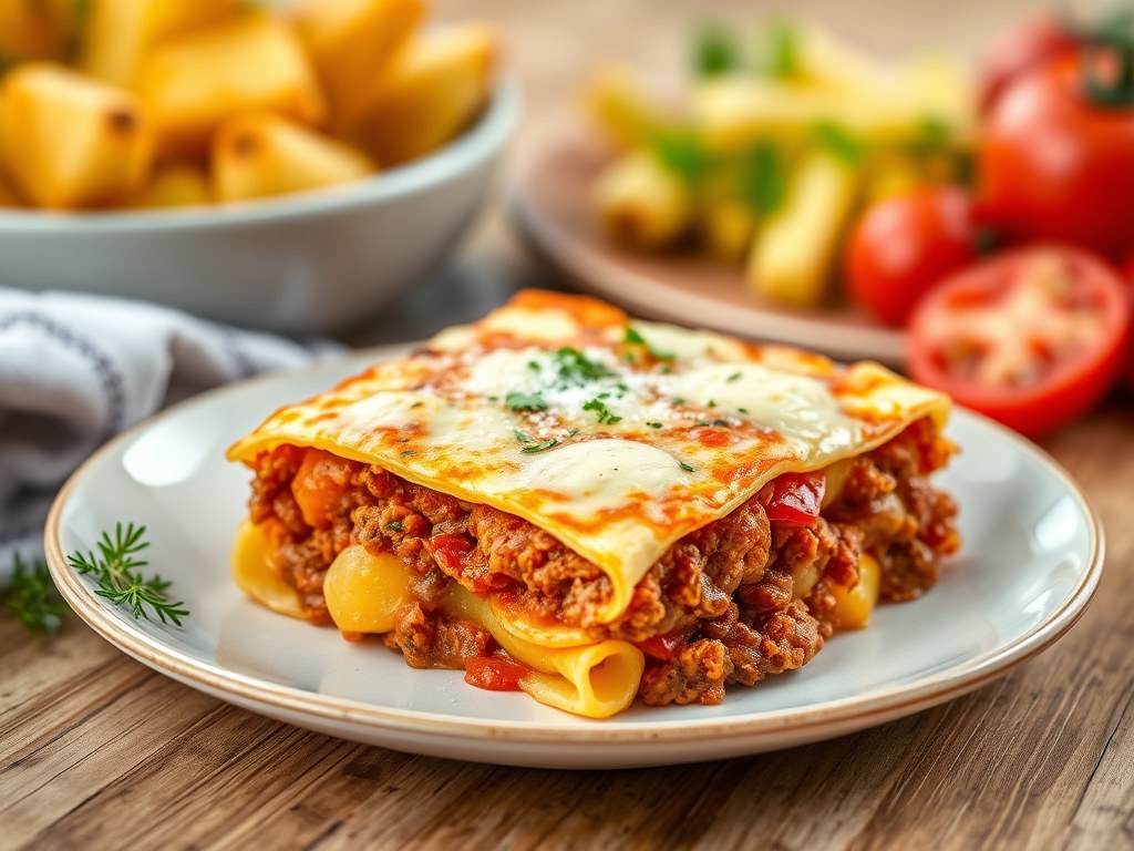 Aardappellasagne, AI-gegenereerde illustratie