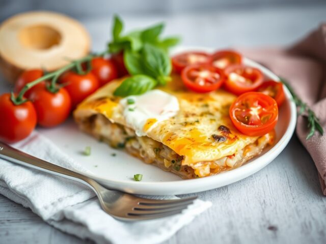Aardappelomelet met tomaten — AI-gegenereerde illustratie