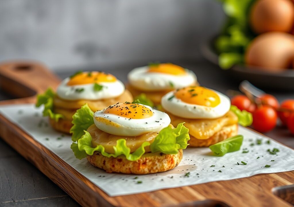 Aardappelpannenkoekjes op een slabedje — AI-gegenereerde illustratie
