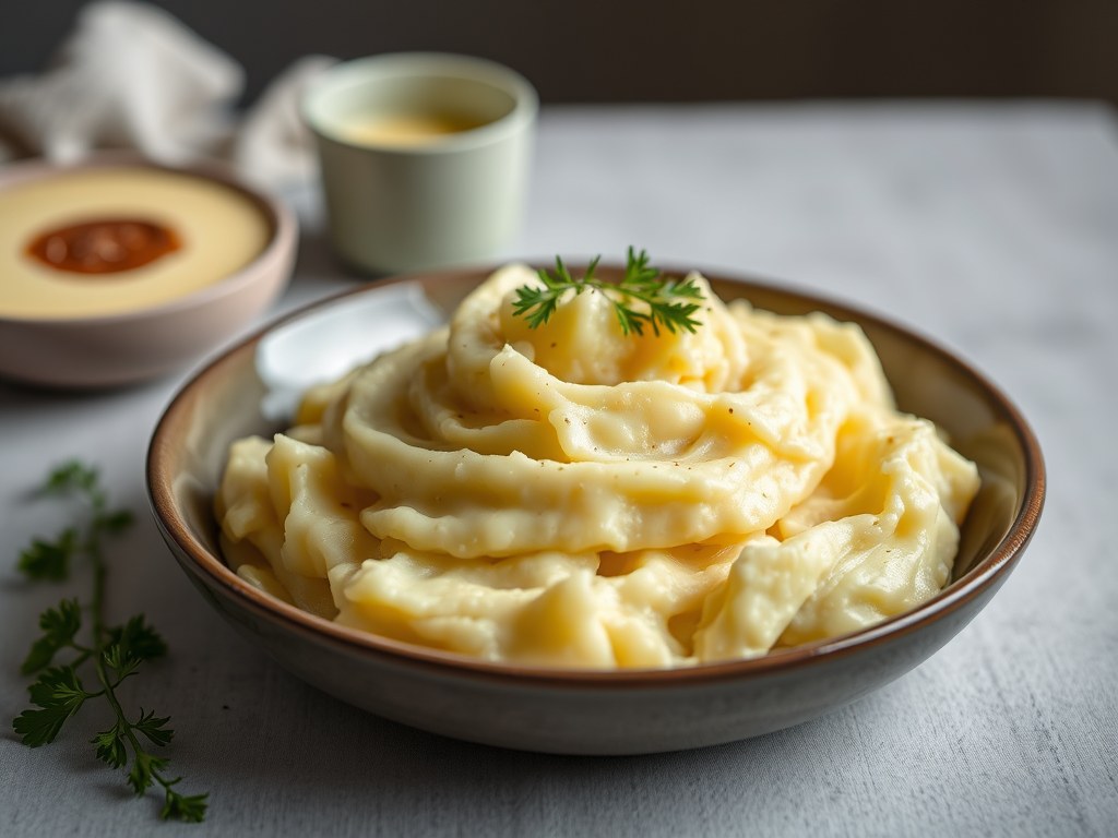 Aardappelpuree, AI-gegenereerde illustratie